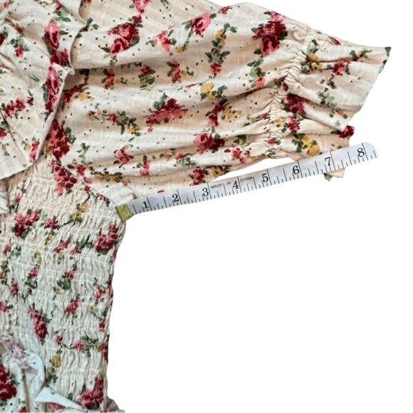 Free People Favorite Girl Crop Tea Party Top Floral Ruffle Rare Color Size Large - Picture 10 of 10